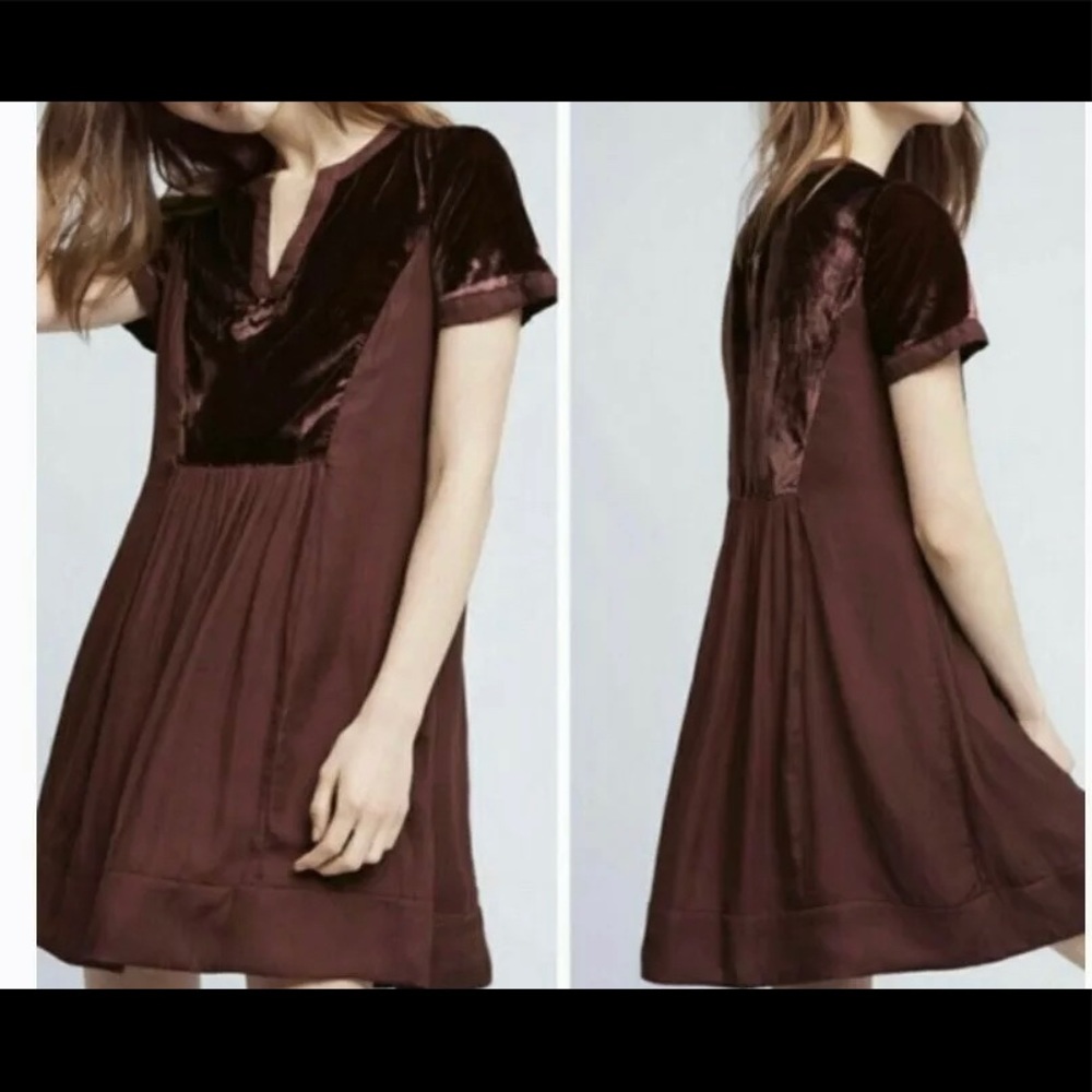 Maeve Anthropologie Maroon Peasant Dress Size L